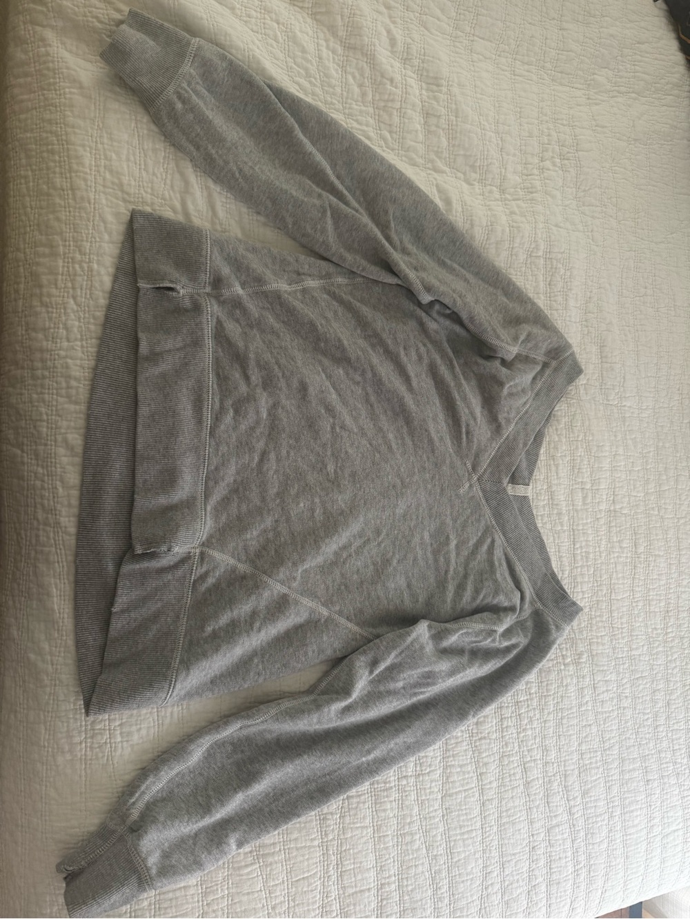 aerie Light Gray Scoop Neck Pullover Sweater